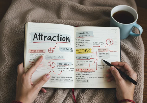 Hand writing in journal, thoughts on sexuality and attraction