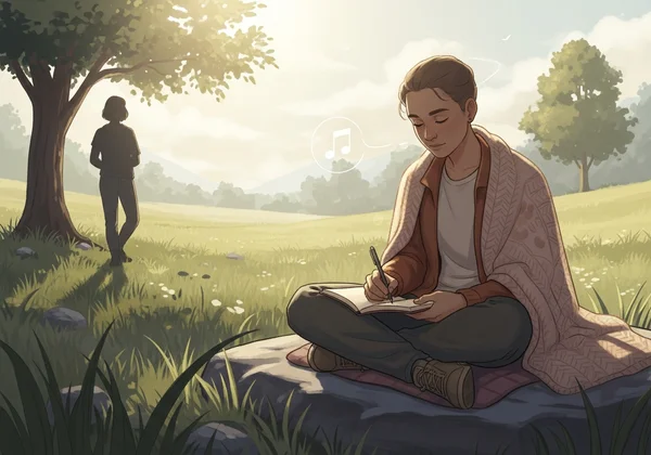 感情の安定のためにグラウンディングの儀式を実践する人