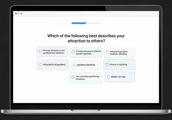 Online sexuality test interface questions