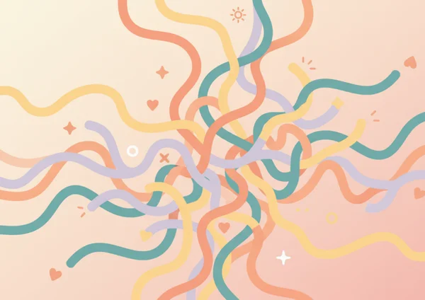 An abstract illustration of diverse paths representing sexual identity exploration